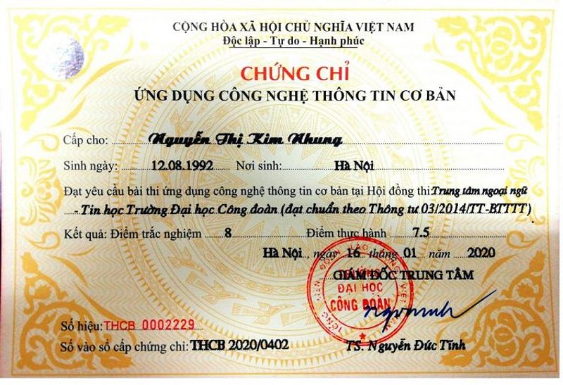 Chứng chỉ IC3 GS4